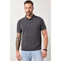 JP1880 Poloshirt Poloshirt Halbarm Piqué Alloverdruck Vintage Look