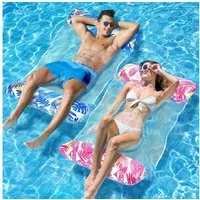 LuxusKollektion Tauchset Luftmatratze Pool XL Wasserspielzeug 4-in-1 Hängematte Blau