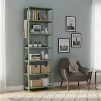 PROREGAL® Schwerlastregal Wohnregal Metallregal MAGNUS 220x75x30cm mit 7 Stahlplatten-Ebenen, Desgin Made in Germany Pulverbeschichtet 60kg/Ebene 420kg Gesamtlast