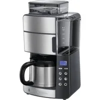 RUSSELL HOBBS Kaffeemaschine mit Mahlwerk Grind & Brew 25620-56, 1,25l Kaffeekanne, Papierfilter 1x4, 1,25l Thermokanne, 1 bis 10 Tassen, Digitaler Timer, Papierfilter 1x4