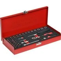 Red Steckschlüssel-Satz 1/4", 32-teilig rot, mit Umschalt-Knarre, SW 4mm - 13mm