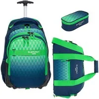 ELEPHANT Schulrucksack Schultrolley Trolley Hero Signature Schulrucksack (3 Teile Set), Rucksacktrolley Schule Rucksack Trolly, Sporttasche, Mäppchen Box +tsm