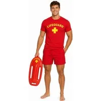 coole-fun-t-shirts Kostüm Rettungsschwimmer Schwimmboje Kostüm Rettungsschwimmer 3-teiliges Set, 3 Teile