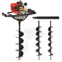 Hecht Erdbohrer Set mit 100mm, 150mm, 200mm Bohrer, 2,4 PS, 1,8 kW, max. 160 U/min, 160 U/min, Robust und leistungsstark