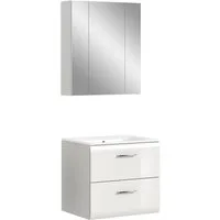 welltime Badezimmer-Set, (Set, 3-St., Spiegelschrank, Waschtisch inkl. Waschbecken), Bad-Kombination, Bad-Möbel, Badezimmer, Kombination, Kombi