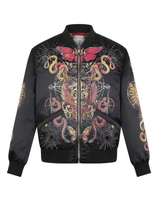 Printed Nylon Bomber Tattoo