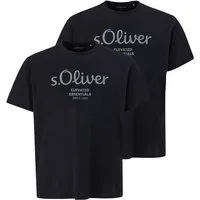 s.Oliver T-Shirt Big Size (2-tlg) Rundhals, kurzarm, Logo-Aufdruck