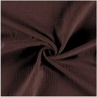 maDDma Stoff 50x130cm Musselin Stoff uni Meterware Mulltuch, dunkelbraun