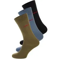 HUGO Businesssocken 3P RS UNI CC (Packung, 3-Paar, 3er Pack) mit kontrastfarbenen HUGO Logo-Schriftzug