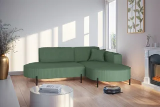 Ecksofa Designersofa VALENCIA XS in Stoff Scala Forest Ottomane Rechts