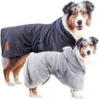 Wahre Tierliebe Hundebademantel Premium Hunde Bademantel, kuschelig, saugstark und waschbar, In verschiedenen Größen und Farben erhältlich