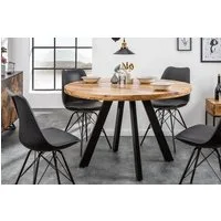 riess-ambiente Esstisch IRON CRAFT 120cm natur/schwarz - Mango-Massivholz, Eisen-Beine, rund, Industrial Design & bis zu 4 Personen – ideal für Dein Loft-Esszimmer