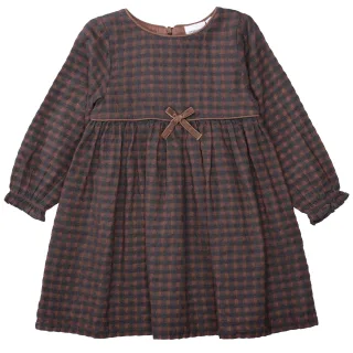 BASEFIELD - Md.-Kleid dark stone check - Gr. - 98