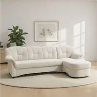 DOMO collection Ecksofa FLORES Schlafsofa, 233x142x86 cm, L-Form, whlw. mit Bettfunktion, whlw. mit Federkern