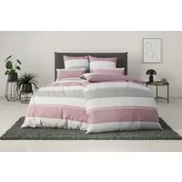 OTTO home Bettwäsche Yonne, Renforcé, 3 teilig, in frischen Farben, gestreifte Bettwäsche, ab Gr. 135x200 cm
