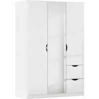 rauch Kleiderschrank Freiham Kleiderschrank Garderobenschrank Nischenlösung mit Spiegel und Schubkästen, Griffmulden, Schlafzimmerschrank Schrank
