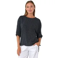 Estefania for woman Rundhalsshirt 194-1309, mit Punkten und Zugband am Saum