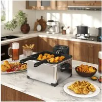 HOMCOM Fritteuse 800-262V90SR, 2000 W, Sichtfenster, Überhitzungsschutz, Silber