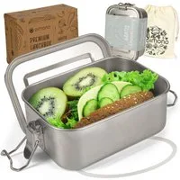 Dimono Lunchbox Dimono Edelstahl Brotdose – Auslaufsichere Lunchbox mit Trennwand, Edelstahl, BPA-frei, plastikfrei, (Auslaufsichere Bento-Box, Brotzeit-Dose aus Edelstahl), mit Fächer