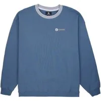 Converse Sweater CONVERSE BOX STAR RINGER CREW - LAKESIDE BLUE mit Rundhalsausschnitt mit Bündchen, atmungsaktive Sweatware