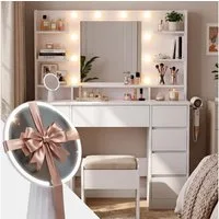 CLP Schminktisch Pretty (1er), LED 3 Lichtfarben, USB Kabel, Hollywoodspiegel