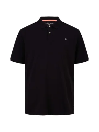 Tom Tailor - Plus - Poloshirt mit Logo-Stickerei black - Gr. - 3XL
