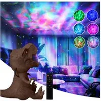 Rosnek Projektionslampe Sternenhimmel Projektor Dimmbar, Dinosaurier Nachlicht Nebel-Stern, Geschwindigkeit Einstellbar Drehbar Timer Deko Stimmungslicht Braun