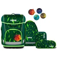 ergobag Schulranzen Schulranzen-Set CUBO LIGHT Bärtastisch 5-teilig, 25/26 (5-teilig), Superleicht, Hugging-Rückensystem, für kleine/schmale Kinder