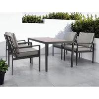 KONIFERA Garten-Essgruppe »New Jersey«, (Set, 13-tlg., 4 Sessel, Tisch 80x160x71 cm, inkl. Auflagen), Aluminium