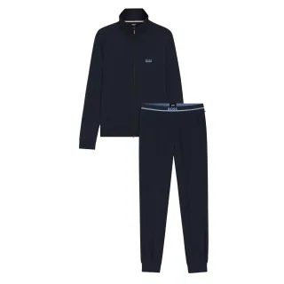 Boss - Schlafanzug mit langer Hose für Herren, Reißverschluss (Dunkelblau)