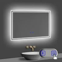 duschspa Badspiegel LED Beleuchtung Kalt/Neutral/Warmweiß Dimmbar Beschlagfrei, Bluetooth
