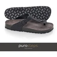 purosteps Zehensandale Toledo Eco (Leder) schwarz/grau Herren Sandale