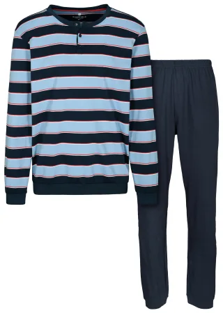 BASEFIELD - He.-Pyjama Interlock ink stripe - Gr. - 4XL