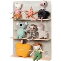 MUSTERKIND® Wandregal Wall of Friends, warmgrau/natur