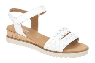 Gabor 82.759.50 Damen Sandalette Wei? Echtleder Klettverschluss Keilabsatz