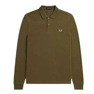 Fred Perry - Poloshirt für Herren/Damen Unisex, Langärmlig (Khakigrün)