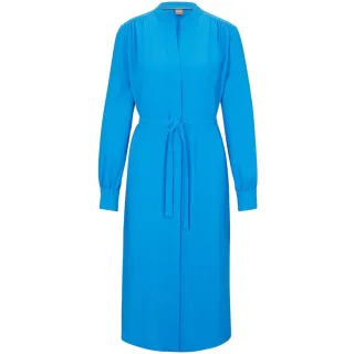 Boss - "Dibanorah" Midi Hemd Kleid für Damen, Hals Kerbe, Langärmlig (Leuchtendes Blau)