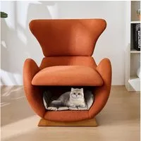 BlingBin Loungesessel haustierfreundlicher Loungesessel (1-St., mit integrierter Tierhöhle für Katzen und kleine Hunde), kratzfestem Stoff und stabilem Holzrahmen