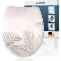 Schütte WC-Sitz PALM LEAVES, Toilettendeckel, Absenkautomatik, Schnellverschluss, O-Form, bis 175kg