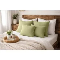 Amilian Dekokissen Sofakissen 4er Set mit Füllung - 2x 45x45 + 2x 35x45 cm, Hotelverschluss, waschbar, formstabil