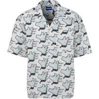 HUGO Kurzarmhemd Eligino mit allover Print, HUGO Doggo, Dogprint