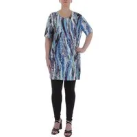 Ital-Design Tunikashirt Damen Freizeit (85915818) Animal Print Top & Shirt in Blau