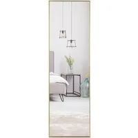 COSTWAY Wandspiegel, Ganzkörper, 37x120cm, höhenverstellbare Hängehaken, Alu