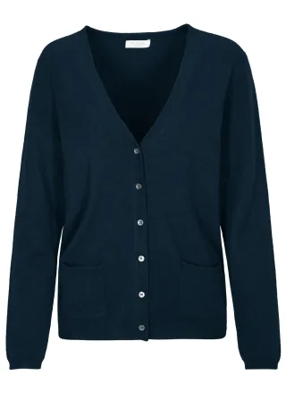 CLARINA - NOS V-Cardigan, 1/1 Arm, uni 623 marine - Gr. - 48