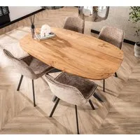 Maison ESTO Esstisch Esszimmertisch ESCANDI oval Akazie massiv 150 cm Küchentisch, Breite 90 cm
