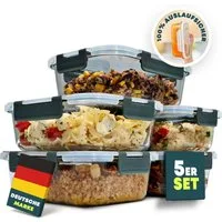 uandu home Frischhaltedose Glasbehälter mit Deckel, Frischhaltedosen Glas mit Deckel, (glasdosen mit deckel set, glas tupper mit deckel, glass food container, frischhaltedosen mit deckel glas, glasdose mit deckel, Borosilikatglas mit Deckel, Meal pre