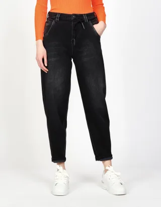 GANG Damen Jeans 94VIA JOGGER - balloon fit Jeans used black wash
