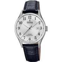 Festina Quarzuhr Swiss Made Collection F20007/1, Armbanduhr, Herrenuhr, Damenuhr, Datum, Lederarmband, Saphirglas