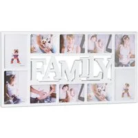 relaxdays Collagerahmen Bilderrahmen Familie für 10 Fotos, weiß
