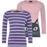 KIDSWORLD Langarmshirt für kleine Mädchen (2-tlg., 2er-Pack) Langarm, lässige Passform